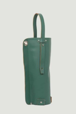 Forest green leather wine bag